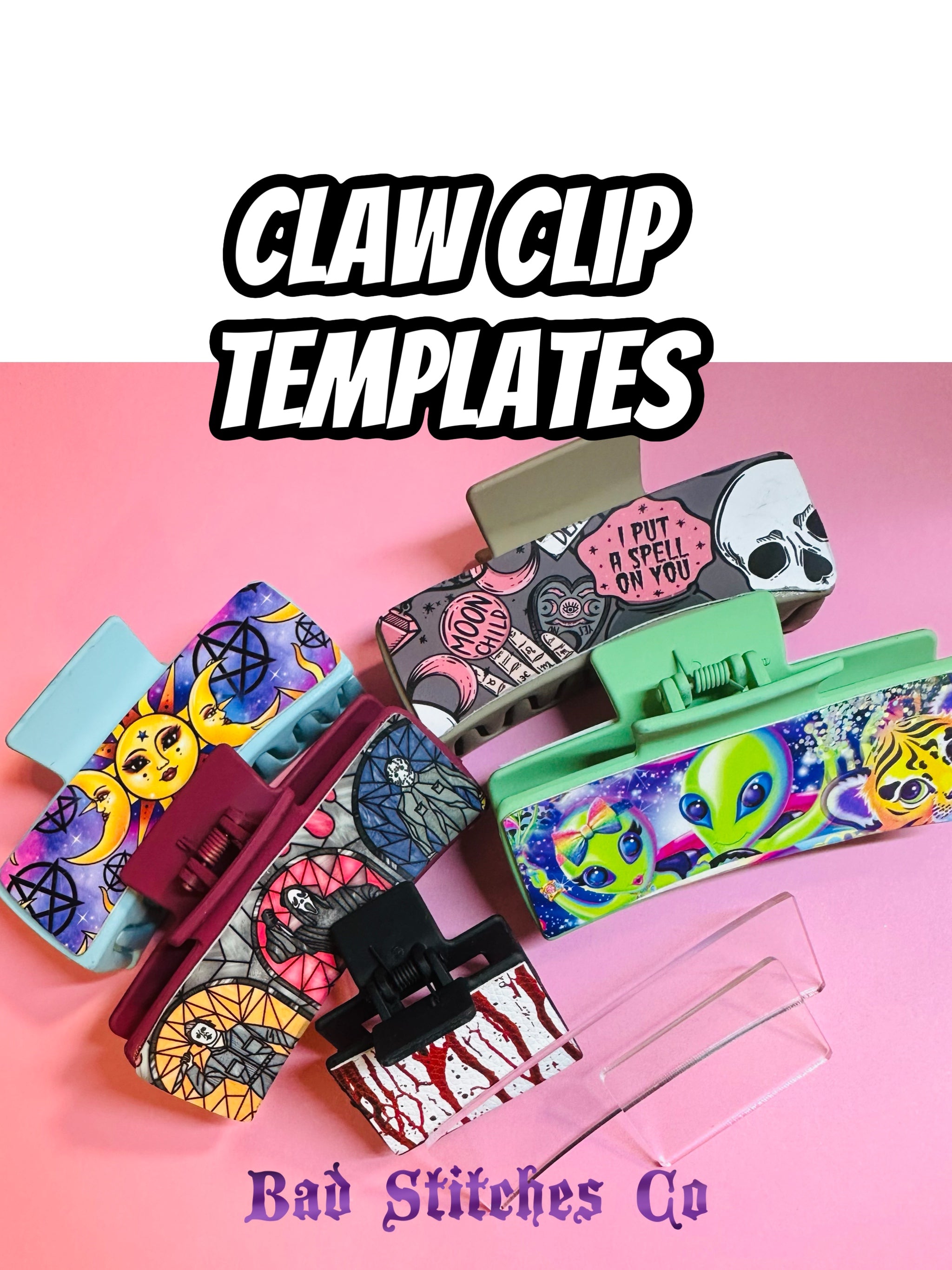 Claw Clip Acrylic template set