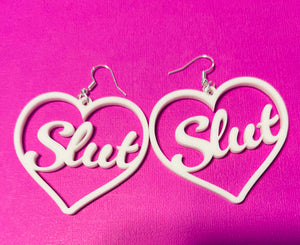 Slut white earrings